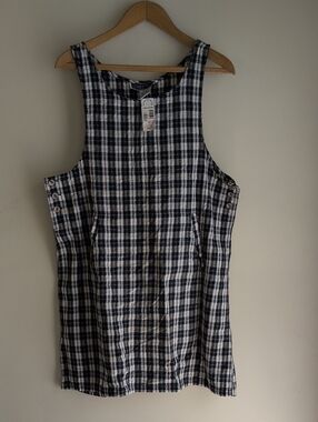 Vintage 90s Directive Plaid Jumper Dress NWT – 100% Cotton, Schoolcore Cottageco